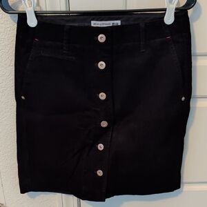 Uniqlo Black Mini Skirt with Button Detail